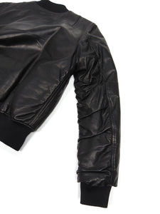 Pyer Moss Black Leather Bomber Size Medium