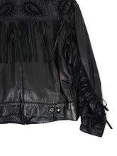 Load image into Gallery viewer, Claude Montana Black Leather Fringe Jacket Size 48
