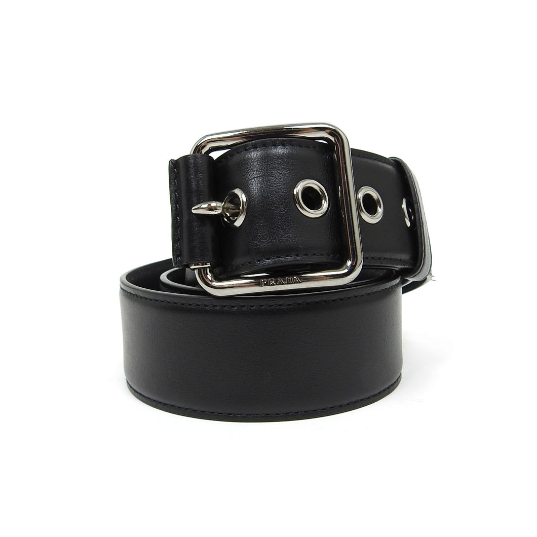 Prada Black Leather Belt Size 90