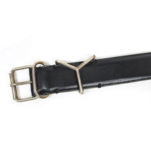 Load image into Gallery viewer, Y/Project Black Leather Classic Y Belt Fits 32&quot; Waist
