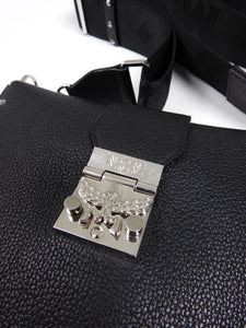 MCM Black Grained Leather Crossbody Bag