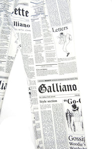 Galliano Newspaper Print Pants Fit 30" Waist