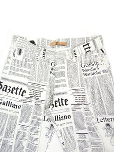 Galliano Newspaper Print Pants Fit 30" Waist