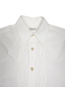 Dries Van Noten White Embroidered Shirt Size 48