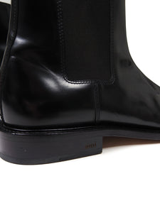 AMI Black Leather Chelsea Boots Size 45