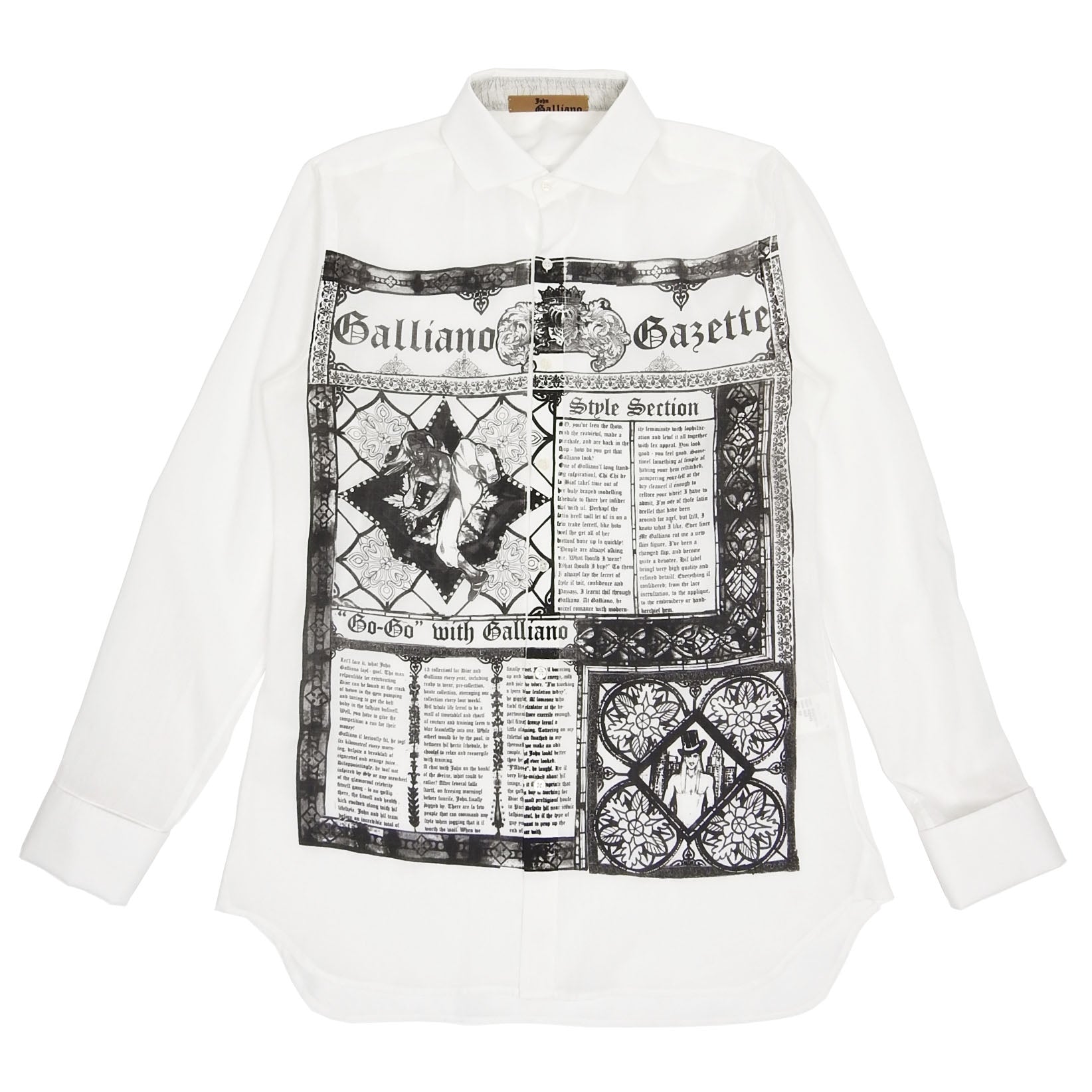 VINTAGE Galliano sheer print  shirts