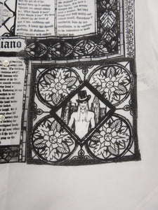 John Galliano Sheer Gazette Print Shirt Size 50