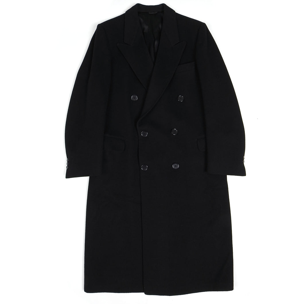 Yves Saint Laurent Vintage Black Wool Overcoat Size 50