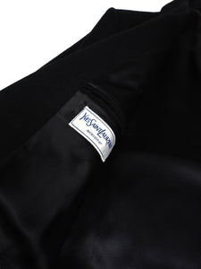 Yves Saint Laurent Vintage Black Wool Overcoat Size 50