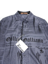Load image into Gallery viewer, John Galliano Grey Silk Gazette Shirt Size 48
