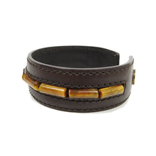 Load image into Gallery viewer, Yves Saint Laurent Rive Gauche Brown Leather Cuff Bracelet
