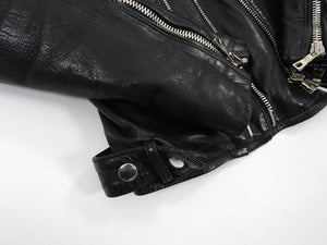 Balmain Black Heavy Lambskin Leather Moto Jacket - M