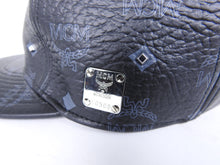 Load image into Gallery viewer, MCM Monogram Black and Gold Leather Strapback Cap
