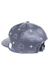 Load image into Gallery viewer, MCM Monogram Black and Gold Leather Strapback Cap
