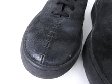 Load image into Gallery viewer, The Last Conspiracy Black Waxed Suede Side Zip Lace Up High Top Sneaker - 11
