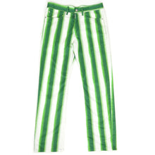Load image into Gallery viewer, Dries Van Noten Green/White Stripe Pants Size 32
