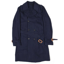 Load image into Gallery viewer, Valentino Blue Pinstripe Trench Size 48
