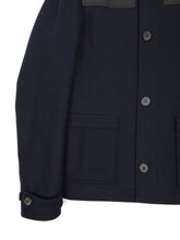 Load image into Gallery viewer, Lanvin Navy/Black Wool/Leather Jacket Size 48
