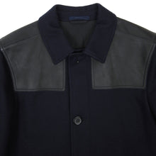Load image into Gallery viewer, Lanvin Navy/Black Wool/Leather Jacket Size 48

