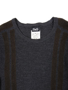 Dolce & Gabbana Grey Ribbed Knit Size Small