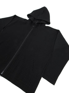 Issey Miyake Homme Plisse Black Zipped Hoodie Size Medium