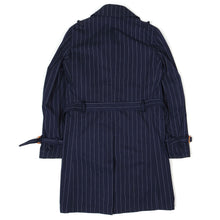 Load image into Gallery viewer, Valentino Blue Pinstripe Trench Size 48
