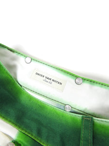 Dries Van Noten Green/White Stripe Pants Size 32