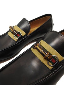 Gucci Brown Leather Bamboo Loafers Size 11