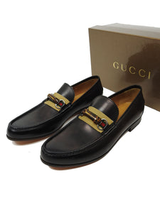 Gucci Brown Leather Bamboo Loafers Size 11