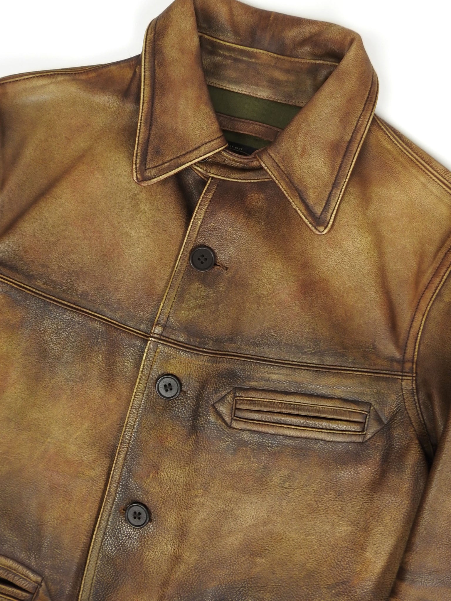 RRL & Co Brown Leather Jacket Size Medium – I Miss You MAN