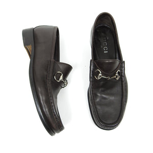 Gucci Brown Leather Horsebit Loafers Size 9