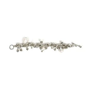 Acne Studios Silvertone Pearl Charm Bracelet