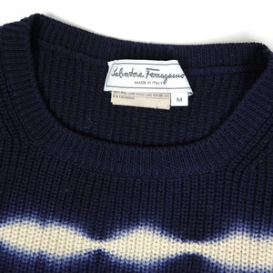 Salvatore Ferragamo Indigo Knit Sweater Size Medium