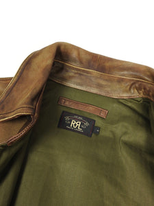RRL & Co Brown Leather Jacket Size Medium