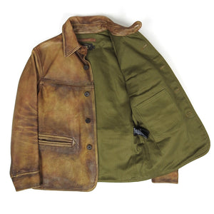 RRL & Co Brown Leather Jacket Size Medium