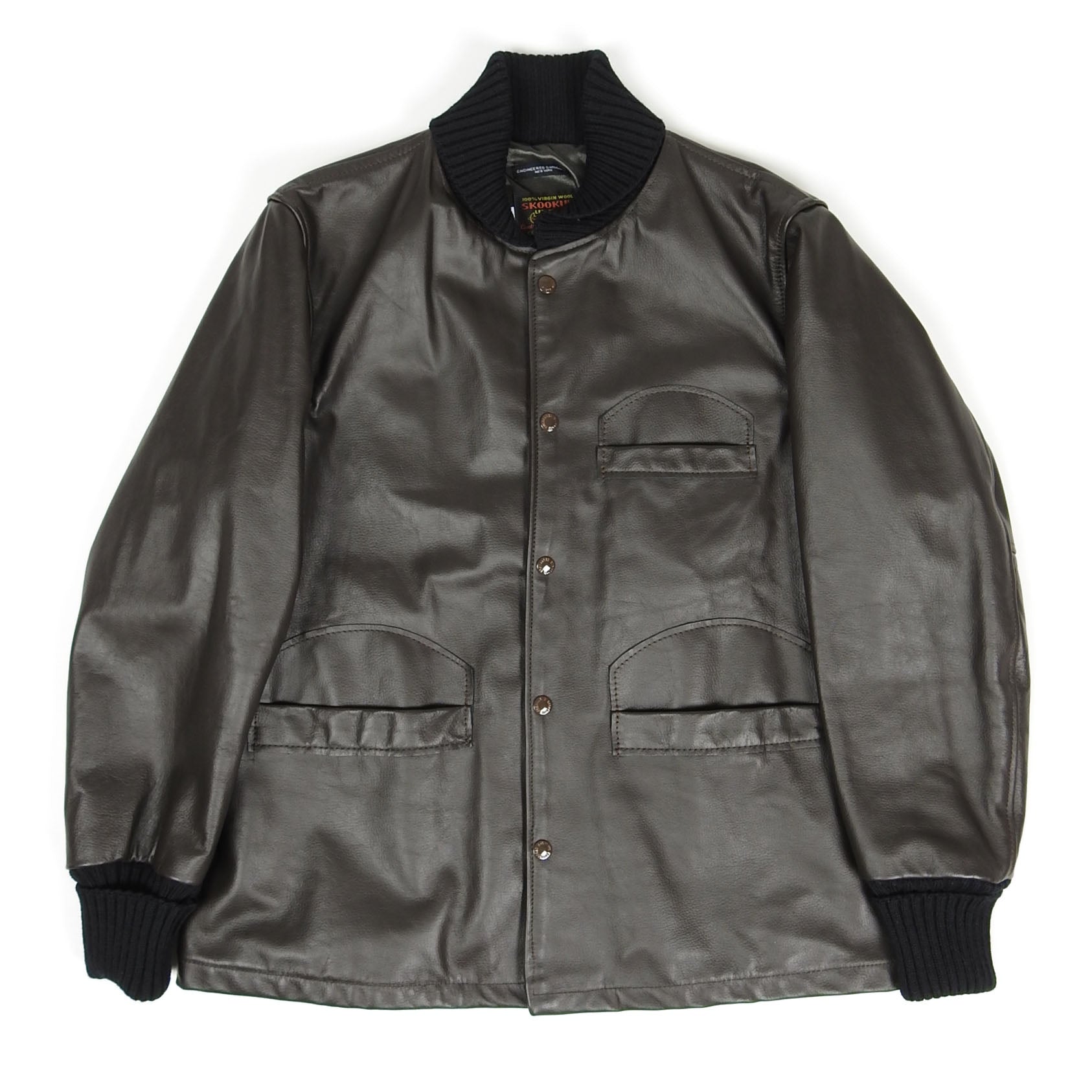 Engineered Garments Skookum Brown Leather Varsity Size Small