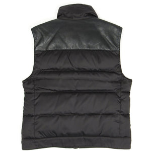 Prada Black Nylon/Leather Down Fill Vest Size 46