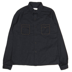 Saint Laurent 2019 Black Snap Button Western Shirt Size Medium