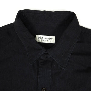 Saint Laurent 2019 Black Snap Button Western Shirt Size Medium