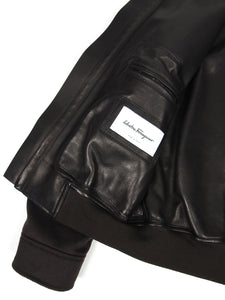 Salvatore Ferragamo Lamb Leather Bomber Jacket Size 48