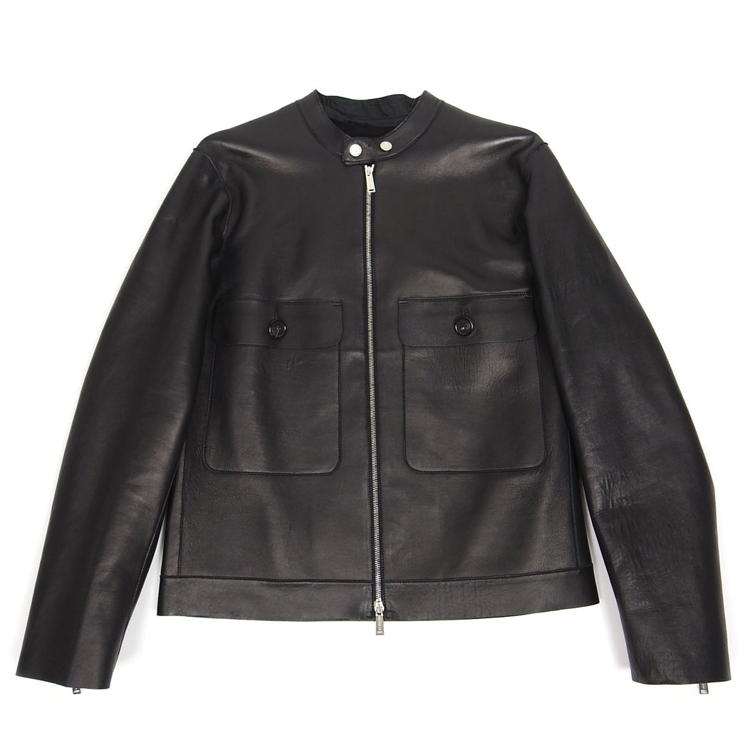 Dsquared2 Black Leather Jacket Size 50