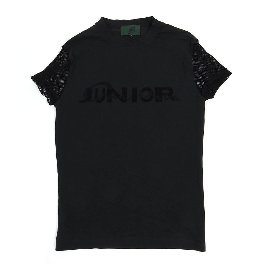 Junior Gaultier Black Mesh Sleeve T-Shirt Size 48