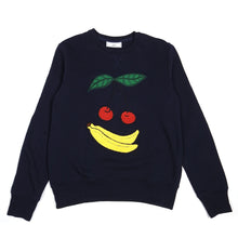 Load image into Gallery viewer, AMI Navy Bananas &amp; Cherries Sweater Size Medium
