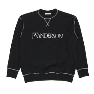 JW Anderson Black Logo Crewneck Sweater Size Medium