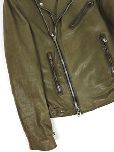 Balmain Leather Biker Jacket Size 52