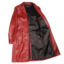 Load image into Gallery viewer, Dolce &amp; Gabbana Red Leather Coat Size 48
