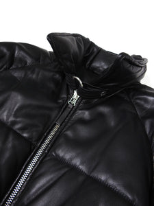 AMI Leather Puffer Coat Size Small