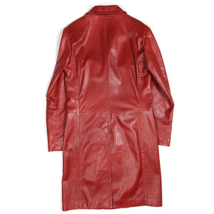 Dolce & Gabbana Red Leather Coat Size 48