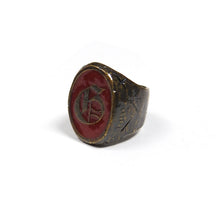 Load image into Gallery viewer, Galliano Distressed Brass ‘G’ Ring Size Medium || 9
