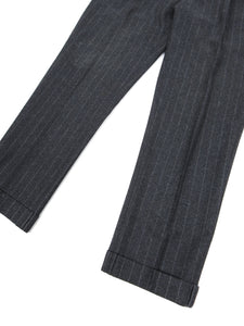 Brunello Cucinelli Striped Grey Wool Pants Size 52